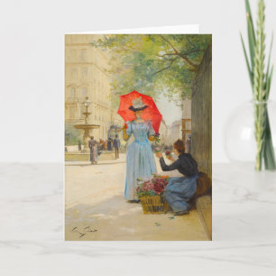 Jonge vrouw met paraplu   Victor Gabriel Gilbert Kaart