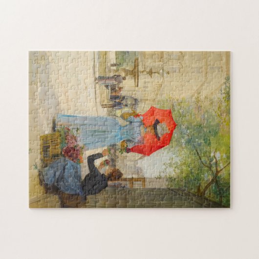 Jonge vrouw met paraplu | Victor Gabriel Gilbert Legpuzzel (Horizontaal)