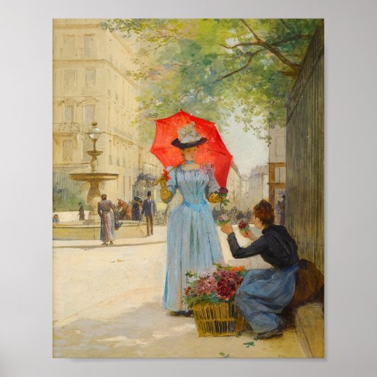 Jonge vrouw met paraplu | Victor Gabriel Gilbert Poster (Voorkant)