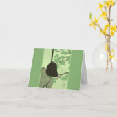 Jonge vrouw op Shoji Screen SUMMER Blank Note Kaart (Gele Bloem)