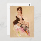 Jonge vrouw portret briefkaart (Voorkant / Achterkant)
