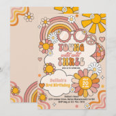 Jonge Wild & Drie Bloem Macht Regenboog Verjaardag Kaart (Voorkant / Achterkant)