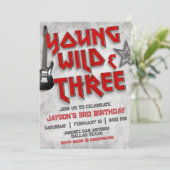 Jonge Wild en Drie Rock Uitnodiging (Staand voorkant)