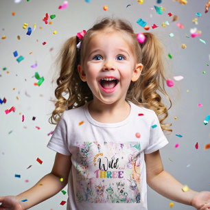 Jonge Wild en Drie Safari Dieren Meisje Verjaardag
