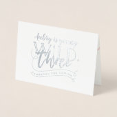 Jonge wilde en drie echte bladfoto bedankt folie kaarten (Voorkant)