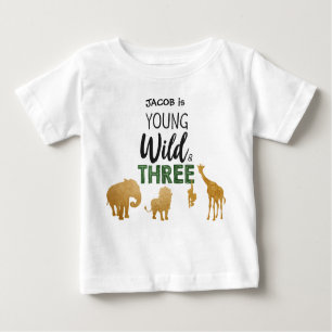 Jonge Wilde en Drie Safari Animals Boy Birthday