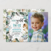 Jonge wilde en drie Safari Oerwouden Partij Kaart (Voorkant / Achterkant)