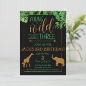 Jonge, wilde en drie verjaardagsfeestjes kaart (Staand voorkant)