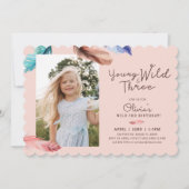 Jonge Wilde en Drie Waterverf Boho Feathers Foto Kaart (Voorkant)