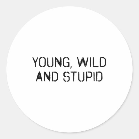 Jonge wilde en stomme ronde sticker (Voorkant)