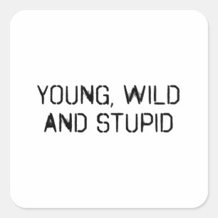 Jonge wilde en stomme vierkante sticker
