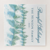 Jonge winterwoud Waterverf Kerstmis Legpuzzel (Horizontaal)