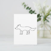 Jonge Wolf in Black en White Sketch Briefkaart (Staand voorkant)