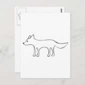 Jonge Wolf in Black en White Sketch Briefkaart (Voorkant / Achterkant)