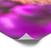 Jonge wolf in fuchsia roze bloemen poster (Hoek)