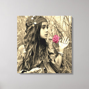 Jonge zigeuner meisje canvas print