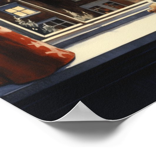 Jonge zwarte jongen bij raam - Christmas Night Won Poster (Hoek)