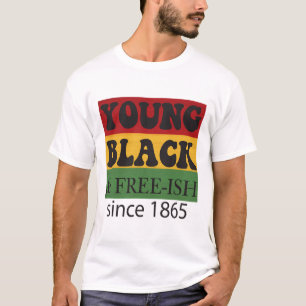 Jonge zwarte vrij-achtig sinds 1865 zwarte geschie t-shirt