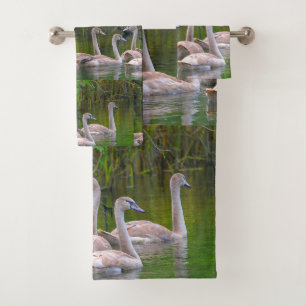 Jonge zwemmen bad handdoek