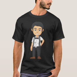 Jongeman Karakter met vlinderdas cadeau T-shirt