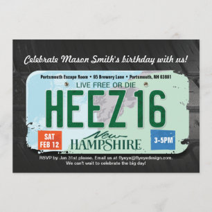 Jongen 16e verjaardag in New Hampshire Kaart