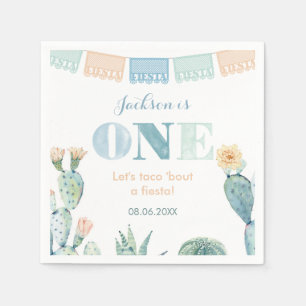 Jongen 1-jarige wedstrijd Laten we Taco een Fiesta Servet