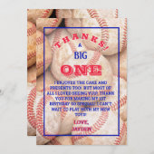 Jongen 1e verjaardag Baseball Bedankkaart (Voorkant / Achterkant)