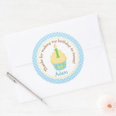 Jongen 1e Verjaardag Dank je Sticker (Cupcake Blau (Envelop)
