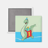 Jongen, 1e verjaardag dinosaurus magneet (Voorkant / Achterkant)