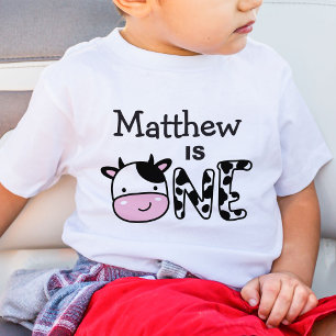 Jongen 1e verjaardag nummer één Koe T-shirt
