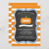 Jongen 1e verjaardag van de Herfst van de Pompoenp Kaart (Voorkant / Achterkant)