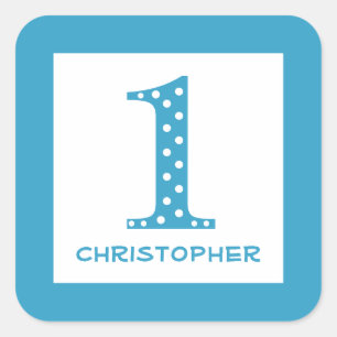 Jongen 1e verjaardag vierkante sticker