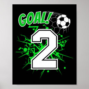 Jongen 2 Jaar Oude Kinderen 2e Voetbal Verjaardag  Poster