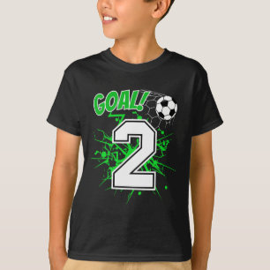 Jongen 2 Jaar Oude Kinderen 2e Voetbal Verjaardag T-shirt