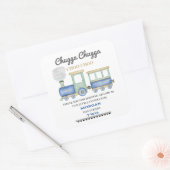 Jongen 2e verjaardag Blue Train Chugga Choo Vierkante Sticker (Envelop)