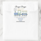 Jongen 2e verjaardag Blue Train Chugga Choo Vierkante Sticker (Tas)