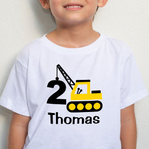 Jongen 2e verjaardag: Bouw Crane T-Shirt