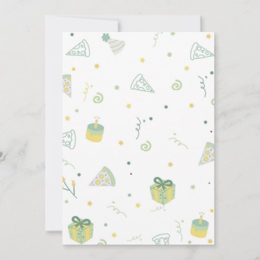 Jongen 2e verjaardag Pizza Party Uitnodiging Blauw (Achterkant)