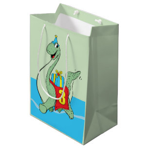 Jongen, 3e verjaardag dinosaurus medium cadeauzakje