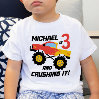 Jongen 3e Verjaardag Monster Truck gepersonaliseer