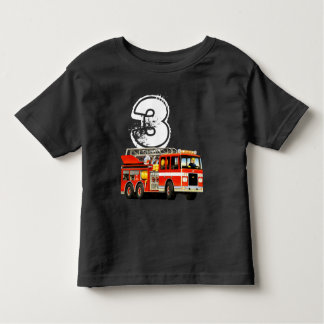 Jongen 3e verjaardag rode brandweerwagen kinder shirts