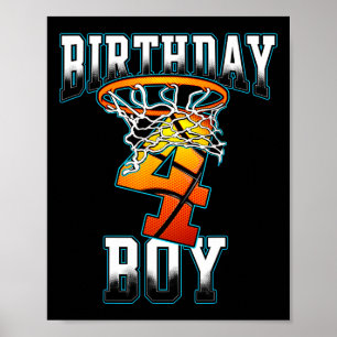 Jongen 4 jaar oude verjaardagscadeaus Bysketbyll P Poster