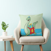 Jongen, 4e verjaardag dinosaurus kussen (Stoel)
