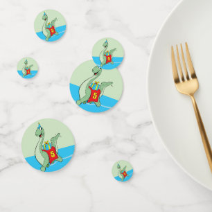 Jongen, 5e verjaardag dinosaurus confetti