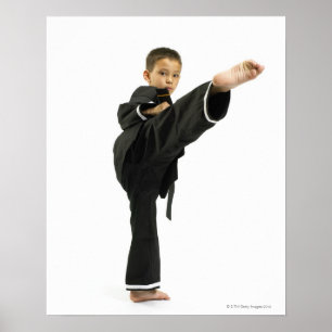 Jongen (6-8) in karaatschoppen poster