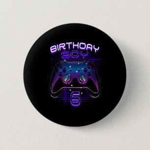 Jongen 6 Video Game Controller Gamer 6e verjaardag Ronde Button 5,7 Cm
