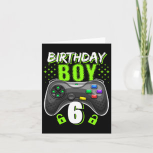 Jongen 6 Videospel Controller Gamer 6de Verjaardag Kaart