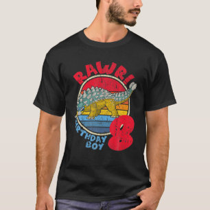 Jongen 8e verjaardag ik Rawr! Ankylosaurus I Famil T-shirt