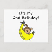 Jongen Aap op Banaan 2e Verjaardag Briefkaart (Voorkant)