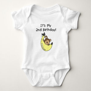 Jongen Aap op Banaan 2e Verjaardag Romper